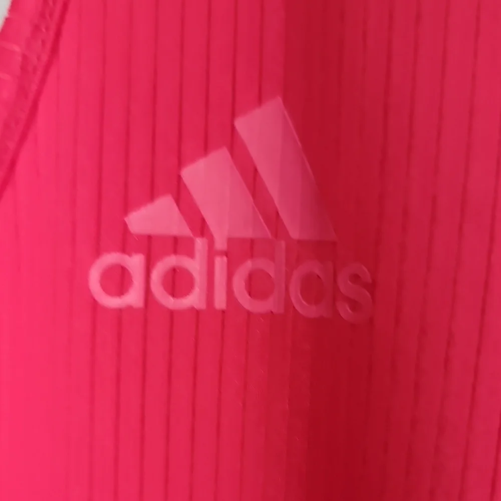 Adidas Pink Ribbed Racerback Fitted Tank Top - Picture 3 of 6